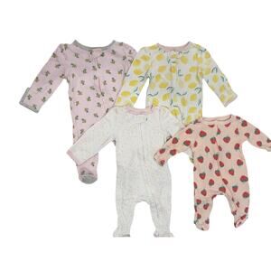 Lot of Girls One-Piece Sleepers 0-3M - Cloud Island Old Navy (1458)